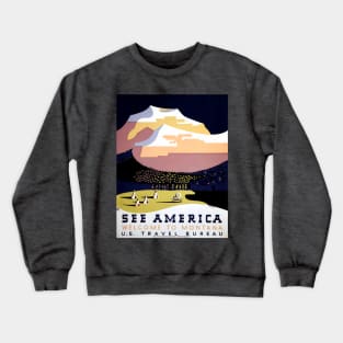 Restored Vintage WPA See America, See Montana Poster Crewneck Sweatshirt